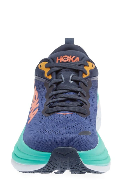 Shop Hoka Bondi 8 Running Shoe In Outer Space / Bellwether Blue