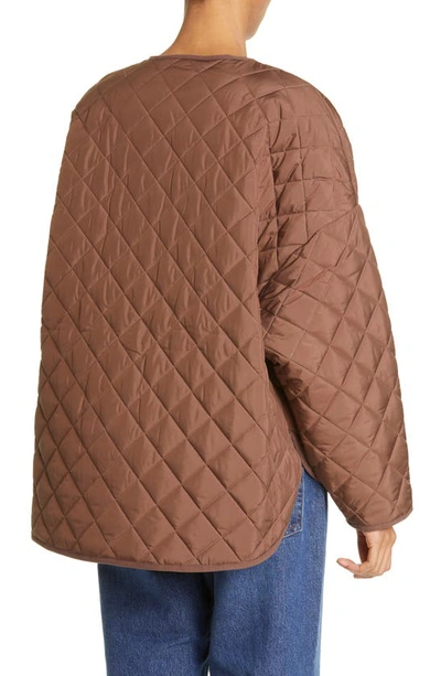 Shop Totême Oversize Quilted Jacket In Saddle Brown