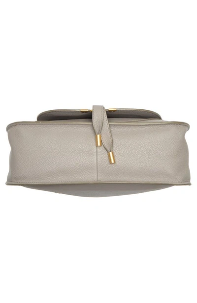 Chloé Marcie Medium Double Carry Satchel Bag In Grained Leather In Cashmere Grey