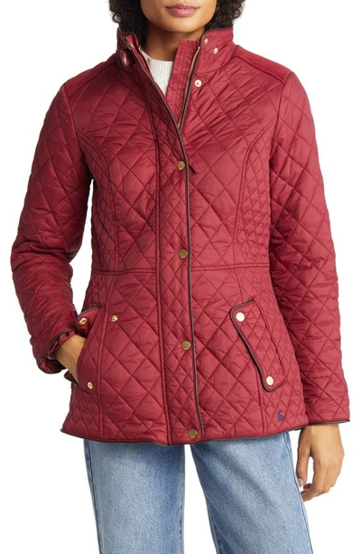 Joules red shop quilted jacket