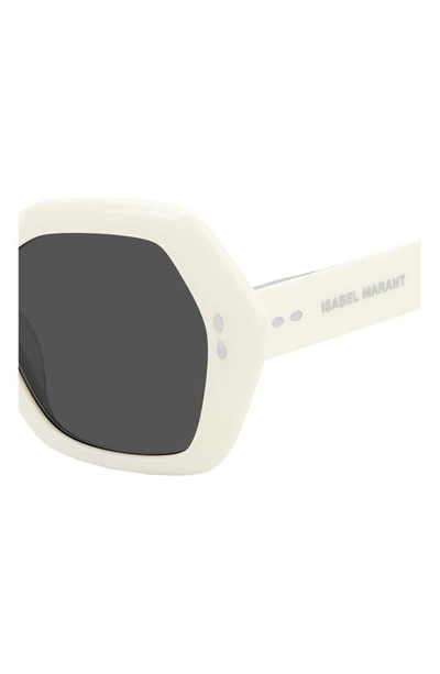 Shop Isabel Marant 53mm Geometric Sunglasses In Ivory Grey