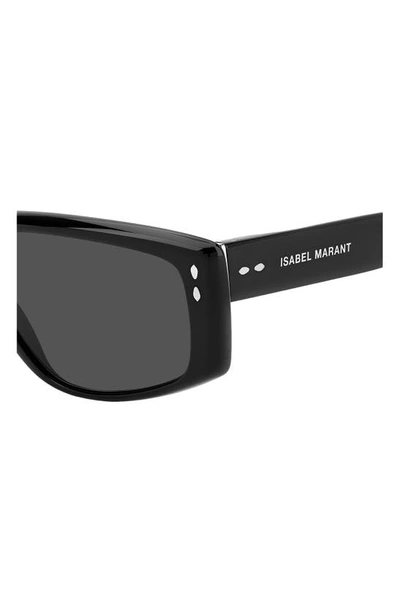 Shop Isabel Marant 52mm Flat Top Sunglasses In Black Grey