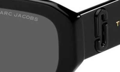Shop Marc Jacobs 56mm Rectangular Sunglasses In Black / Grey