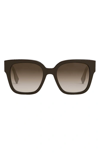 Fendi O'lock Polarized Square Sunglasses, 54mm In Dark Brown Other |  ModeSens