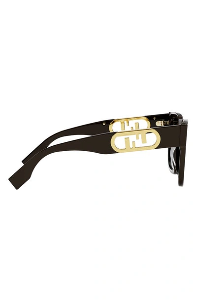 Shop Fendi The  O'lock 55mm Geometric Sunglasses In Dark Brown / Gradient Brown