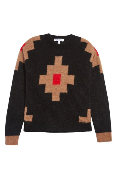 Shop Max Mara Aris Wool & Mohair Blend Crewneck Sweater In Black