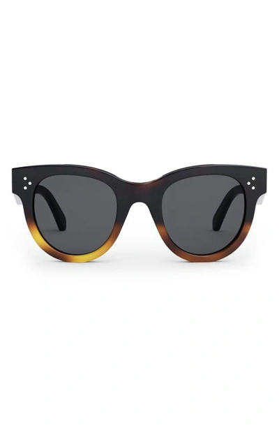 Shop Celine Bold 3 Dots 48mm Square Sunglasses In Blonde Havana / Smoke