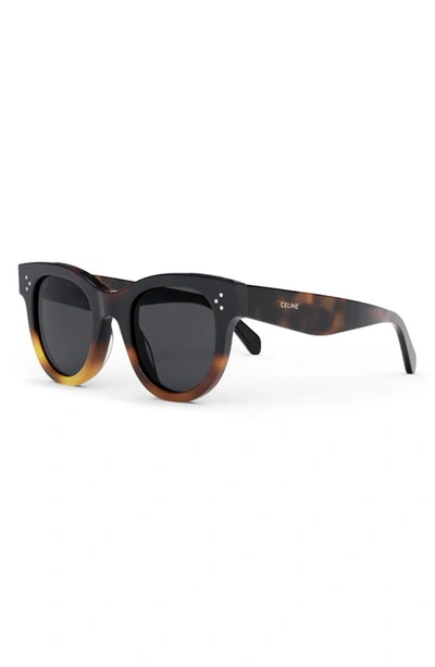 Shop Celine Bold 3 Dots 48mm Square Sunglasses In Blonde Havana / Smoke