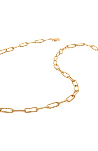 Shop Monica Vinader Alta Textured Chain Necklace In 18ct Gold On Sterling