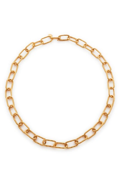 Shop Monica Vinader Alta Textured Chain Necklace In 18ct Gold On Sterling