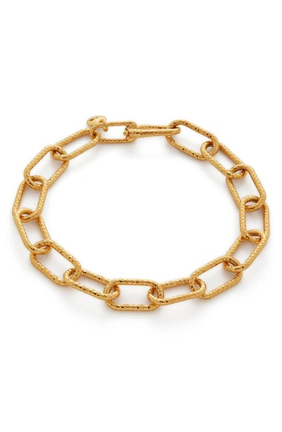 Shop Monica Vinader Alta Texture Chunky Chain Bracelet In 18ct Gold On Sterling
