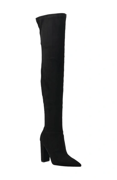 Guess Women's Abetter Block Heel Over The Knee Boots Women's Shoes In Black  Faux Suede | ModeSens