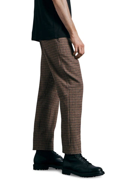 Shop Rag & Bone Chester Houndstooth Wool Blend Trousers In Brwnhounds