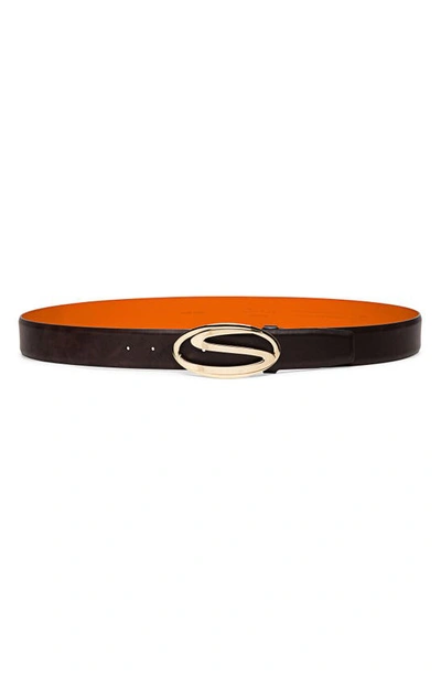 Shop Santoni Polished Leather Belt In Brown