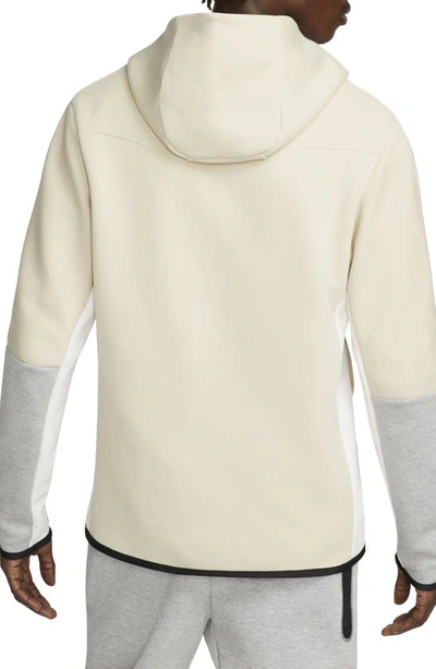 Shop Nike Sportswear Tech Fleece Zip Hoodie In Rattan/ Dark Grey/ Black