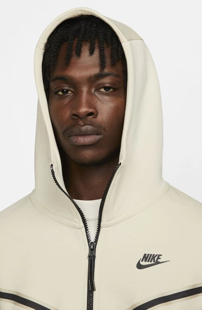 Shop Nike Sportswear Tech Fleece Zip Hoodie In Rattan/ Dark Grey/ Black