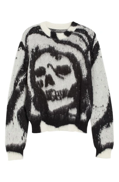 Shop Amiri X Wes Lang Reaper Crewneck Mohair & Wool Blend Sweater In Alabaster