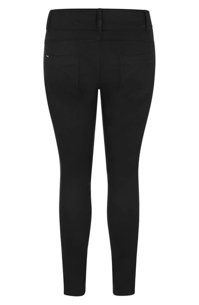 City Chic Asha High Waist Skinny Jeans In Black