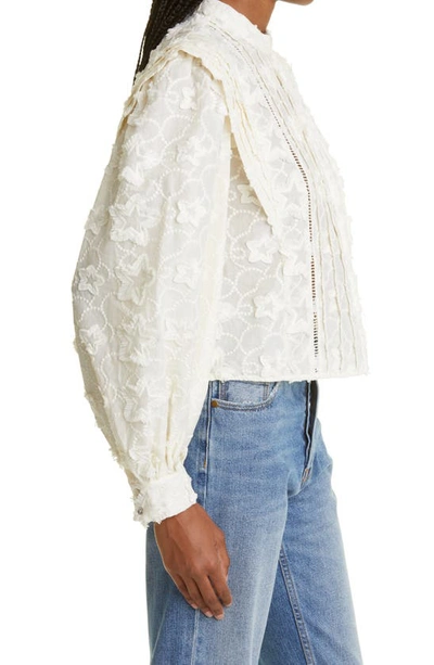 Farm Rio 3d Star Embroidered Cotton Blouse In Off White | ModeSens