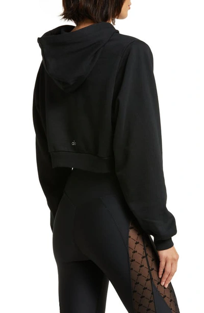 Shop Alo Yoga Alo Go Time Crop Hoodie In Black