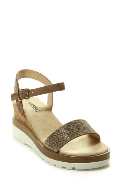 Shop Vaneli Cedra Platform Wedge Sandal In Military Suede