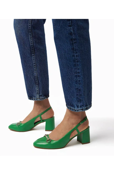 Dune London Cassie Block Heel Slingback Pump In Green