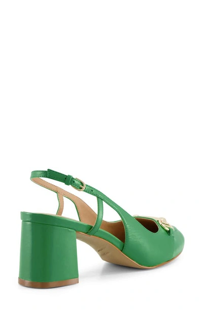 Dune London Cassie Block Heel Slingback Pump In Green