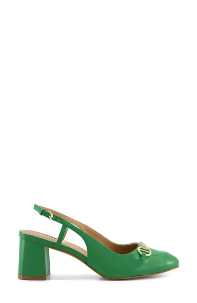 Dune London Cassie Block Heel Slingback Pump In Green
