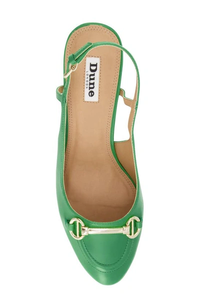 Dune London Cassie Block Heel Slingback Pump In Green