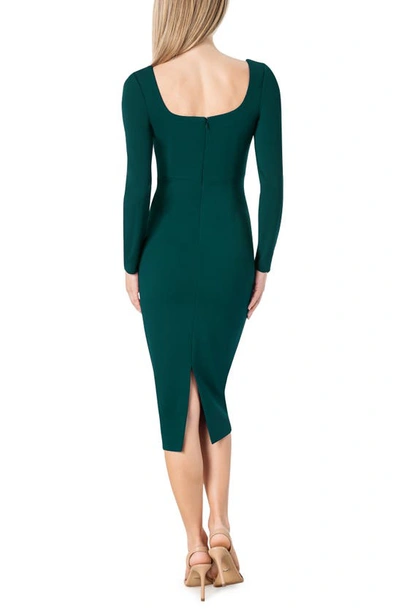 Shop Dress The Population Sonia Long Sleeve Dress In Pine
