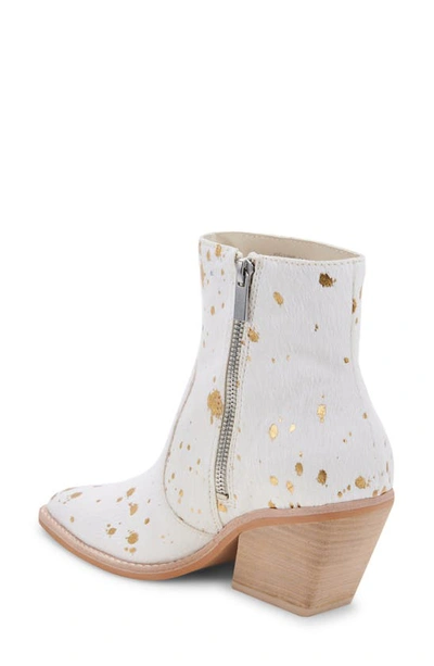 Shop Dolce Vita Volli Pointed Toe Bootie In Gold Multi Calf Hair
