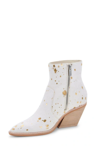 Shop Dolce Vita Volli Pointed Toe Bootie In Gold Multi Calf Hair
