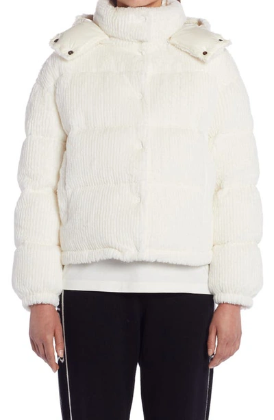 Shop Moncler Daos Quilted Corduroy Down Jacket In White