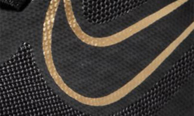 Shop Nike Kids' Air Zoom Arcadia 2 Running Shoe In Black/ Metallic Gold/ Grey