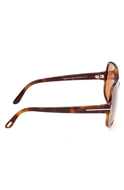 Tom Ford Delphine 60mm Gradient Sunglasses In Blonde Havana / Brown