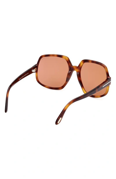 Tom Ford Delphine 60mm Gradient Sunglasses In Blonde Havana / Brown