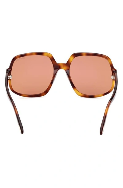 Tom Ford Delphine 60mm Gradient Sunglasses In Blonde Havana / Brown