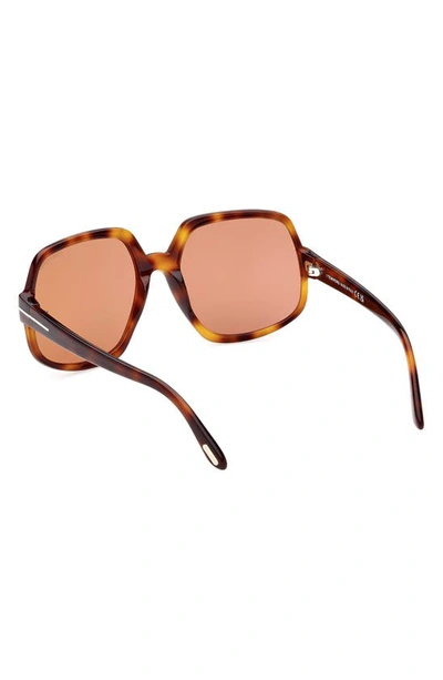 Tom Ford Delphine 60mm Gradient Sunglasses In Blonde Havana / Brown