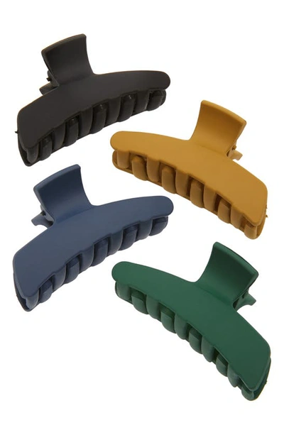 Shop Tasha Assorted 4-pack Small Matte Jaw Hair Clips In Black Teal Purple Pink