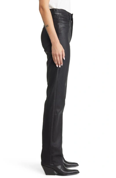 Shop Le Jean Sabine Coated Straight Leg Jeans In Black Coated