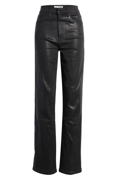 Shop Le Jean Sabine Coated Straight Leg Jeans In Black Coated