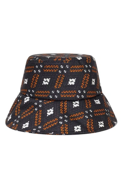 Shop Autumn Adeigbo Diamond Pattern Knit Bucket Hat In Diamond Print