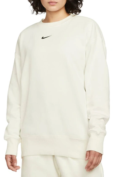 Shop Nike Sportswear Phoenix Sweatshirt In Sail/ Black