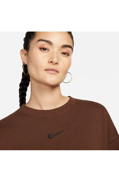 Shop Nike Sportswear Phoenix Sweatshirt In Cacao Wow/ Black