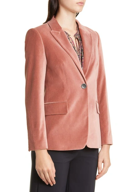 Shop Kobi Halperin Adele Velvet Jacket In Rose Petal