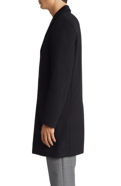 Shop Reiss Gable Wool Blend Overcoat In Black