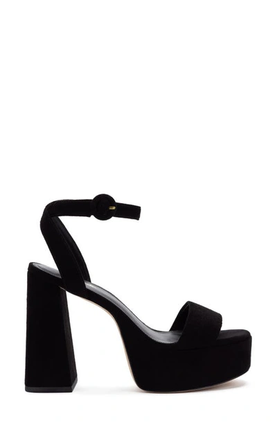 Shop Larroude Dolly Ankle Strap Platform Sandal In Black