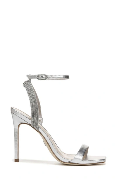 Shop Sam Edelman Ophelia Ankle Strap Sandal In Soft Silver