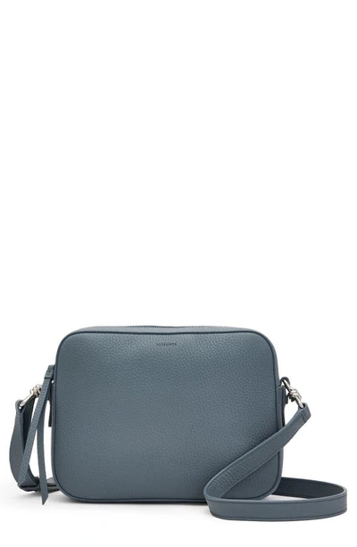 Shop Allsaints Captain Lea Leather Crossbody Bag In Alfar Blue