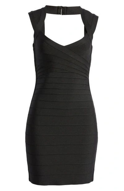 Shop Bebe Sleeveless Bandage Body-con Dress In Black